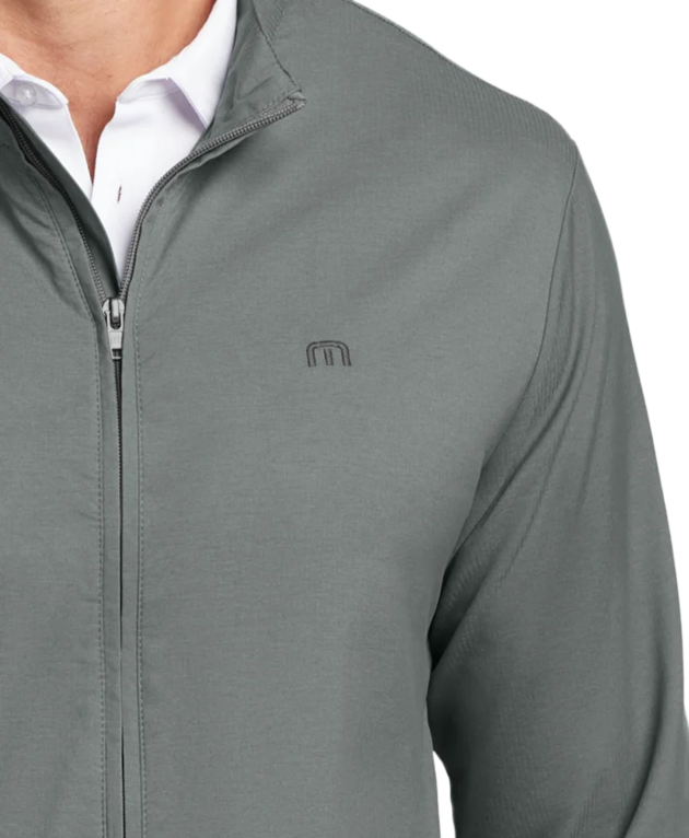 Closeup of a TM1MU422 TravisMathew Surfside Full-Zip Jacket